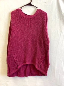 Christopher and Banks Pullover Sweater pink Braid detail Womens sz Large - Picture 1 of 10