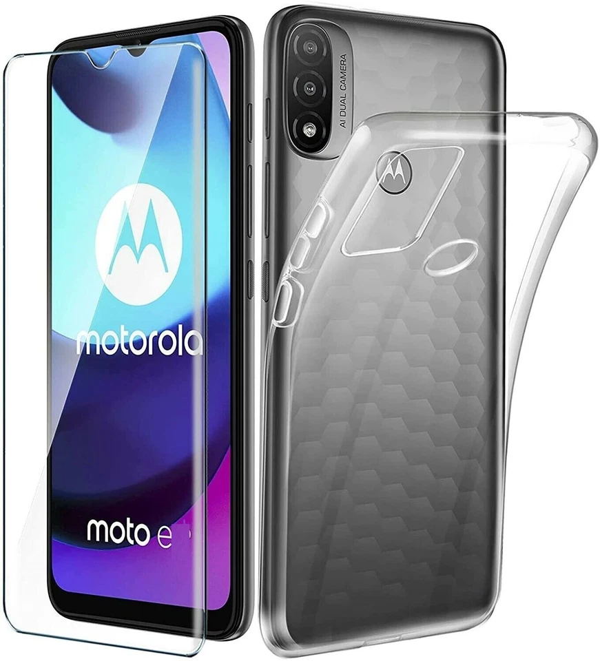 Coque Etui Housse + Verre Trempé pour Motorola Moto E13 E14 E15 E20 E22 E30 E40 - Photo 1/1