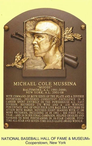 Postcard Mike "Moose" Mussina HOF Cooperstown Baltimore Orioles Yankees MINT Cover