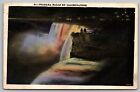 Niagara Falls By Illumination Floodlights WB Postcard PM Buffalo NY Cancel WOB
