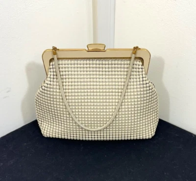 Oroton Vintage Beige Metal Mesh Gold Hardware Handbag Made in West Germany - Image 1 of 4