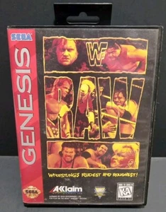 WWF Raw (Sega Genesis, 1994) Game Cartridge and Box - No Manual - Picture 1 of 11