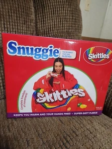 Snuggie Wearable Blanket Skittles 71x54" Super Soft Fleece Blanket W/ Sleeves - Picture 1 of 9