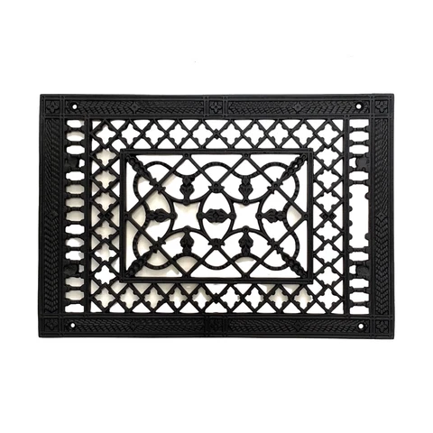 Victorian Floor Grate Cast Iron Vent 14" by 9" Inside Hole Cut Cover