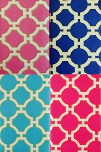 Geometric Link Lattice Vinyl Flannel Back Tablecloth Various Colors/Sizes - Picture 1 of 11