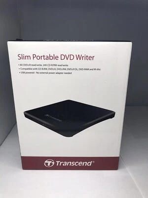 Transcend Portable 24XCD / 8XDVD Writer TS8XDVDS-K Brand New Factory Sealed - Image 1 of 2