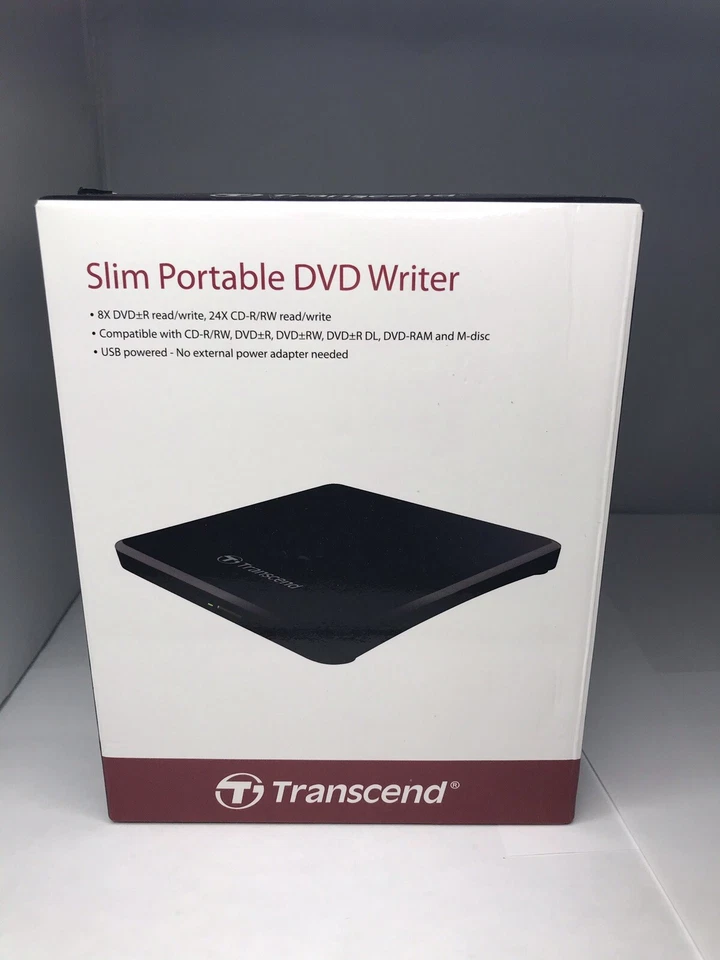Transcend Portable 24XCD / 8XDVD Writer TS8XDVDS-K Brand New Factory Sealed - Image 1 of 2