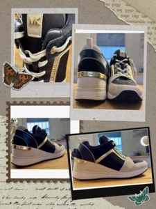 ✨💖Orig. MICHAEL KORS MK GEORGIE Sneaker Gr.40(9M) schwarz beige gold💖✨ - Bild 1 von 8