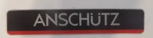 014911, ANSCHÜTZ, Aufkleber "ANSCHÜTZ" Schwarz/Rot, 9,5 cm x 1,7 cm, NEU - Bild 1 von 1