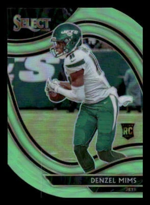 2020 Panini Select #363 Denzel Mims RC Rookie Neon Green Prizm Die Cut Jets - Image 1 of 2