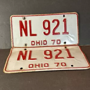 OLDTIMER AUTO SET PAAR NUMMERNSCHILD OHIO 1970 NL 921 CHEVY FORD DODGE - Bild 1 von 7