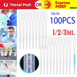10-100x Pipettes Disposable Eye Dropper Graduated Transfer 1ml 3ml 5ml Pipette - Picture 1 of 10