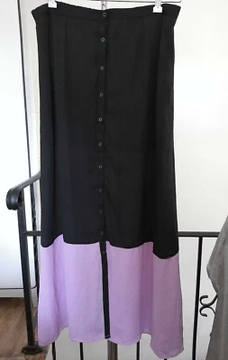 NWOT Volcom Not so Calssic Skirt Maxi Long Black Lilac Colorblock Snap Front XL - Image 1 of 4