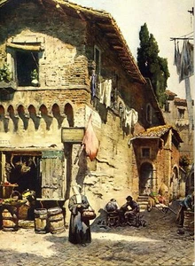 cartolina E.Roesler Franz Roma Sparita Vecchie Case Mrdioevali alla Lungaretta - Picture 1 of 1