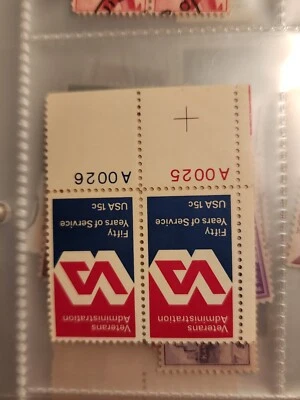 US Stamps, Scott #1825 15c 1980 Veterans Administration Unused Pair - #B210 - Image 1 of 3