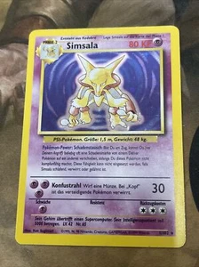 Pokemon Simsala German Alakazam 1/102 Holo Base Set Card - Picture 1 of 4