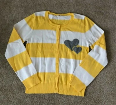 Old Navy Girls Yellow & White Cardigan Sweater-Size XL(14) - New Without Tags - Image 1 of 2