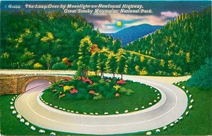 Newfound Highway Great Smoky Mountains Tennessee National Park Postcard - Picture 1 of 2