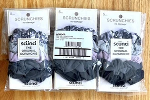 3-Packs Scunci The Original Scrunchie Hair Tie Ponytail Holder 15ct Total - Picture 1 of 3