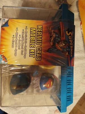 SUPERMAN Ermitaño Cangrejo Kit Móvil Hábitat Acuario Coleccionable Rareza Shell NUEVO Foto 1 de 4