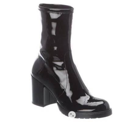 Веганские (виниловые) боевые ботинки Stuart Weitzman Dalenna глянцевые черные 9 - Изображение 1 из 4