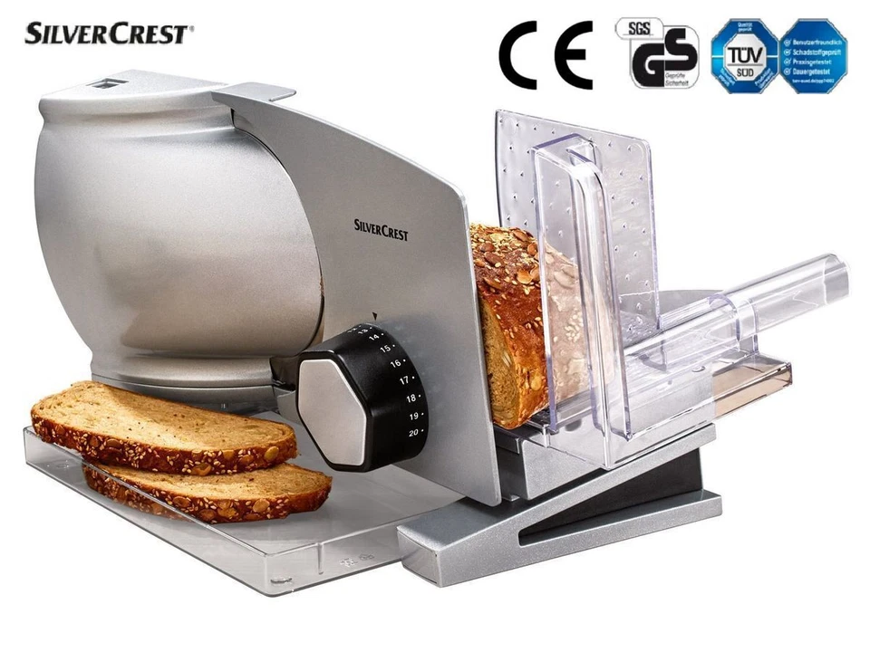 SILVERCREST Elektrischer Allesschneider SAS 120 D1 Edelstahl Rostfrei 120W NEU - Bild 1 von 4