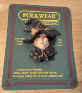 Broche prendedor de solapa vintage Boyds Bears ropa popular Halloween gato bruja sombrero = Sabrina - Imagen 1 de 2