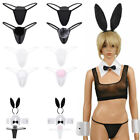 Costume femme lapin lapin cosplay tenue boules de fourrure slips oreilles bandeau poignets