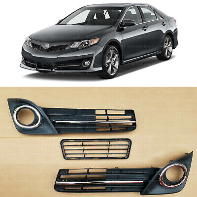 Front Lower Bumper Grille + Fog Lamp Cover Bezels For 2012 2014 Toyota Camry SE • 37.99$
