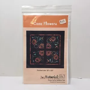 Cone Flowers Quilt Pattern Material Girl 32" x 32" - Picture 1 of 3