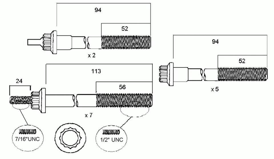 CYLINDER HEAD BOLT SET FOR JEEP CHEROKEE XJ 4.0L ERH OHV 1994-2001 - Image 1 of 1