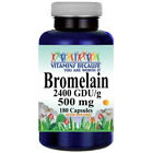 Bromelain 500mg 2400GDU per gram from Pineapple 180 Caps