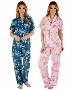 Gaspé Tailored Button Pyjamas Floral Woven Viscose Short Sleeve Night Pyjama Set - Picture 1 of 7