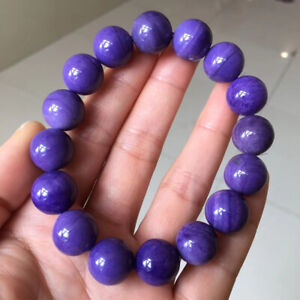 13.6mm Top Quality Natural Purple Charoite Crystal Gems Beads Bracelet AAA