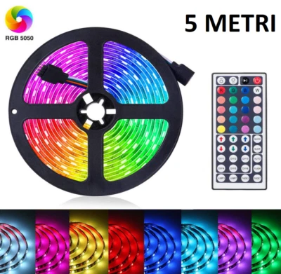 STRISCIA A LED 50 50 STRIP USB RGB 5 METRI PER RETROILLUMINAZIONE + TELECOMANDO - Immagine 1 di 4