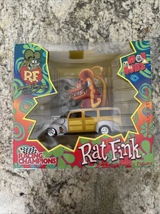 Rat Fink Mod Rods Die Cast Car W/ Figure 1940 Ford Woody 1:24 Scale Ed Roth ERTL - Picture 1 of 10