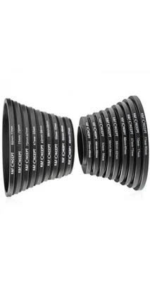 K&F Concept 18pcs Camera Lens Filter Metal Stepping Rings kit Up Down Ring Set - Image 1 of 2