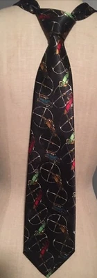 "Corbata para hombre Ruby Fashion autos clásicos vintage negra/multi poliéster 4""" Foto 1 de 4