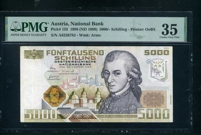 Austria 5000 chelines 1988 P153 - VF/XF Foto 1 de 2