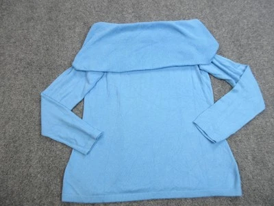 Suéter Pullover Top Lilly Pulitzer Para Mujer Grande Azul Hombro Descubierto Cuello Acanalado Foto 1 de 4
