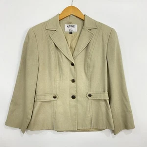 KASPER para A.S.L. Blazer Mujer Talla 4 Tostado Tres Botones Chaqueta Ligera - Imagen 1 de 10