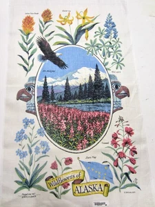 Vintage Linen R. BATCHELDER  WILDFLOWERS OF ALASKA  TEA TOWEL Dish Towel NWT - Picture 1 of 8