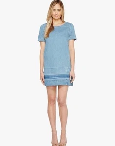 Calvin Klein Jeans Women's Denim T-Shirt Dress with Let Down Hem Size Medium - Picture 1 of 8