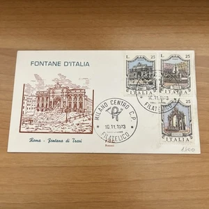 BUSTA PRIMO GIORNO FDC COLLEZIONE FONTANE D'ITALIA ROMA- FONTANA DI TREVI - Imagen 1 de 2