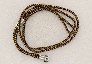 Original WWII Rayon Dog Tag Chin/Cord - black & Gold, Officer - Picture 1 of 3