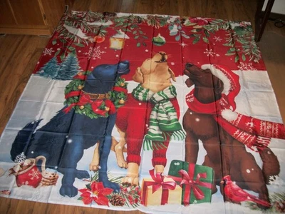Cortina de Ducha de Navidad con Ganchos-Perros Cantando Villancicos de Navidad   Foto 1 de 3