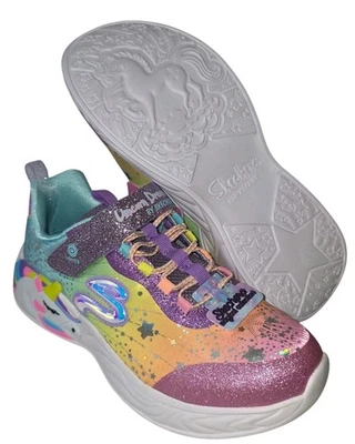 SKECHERS Niñas S Luces - Unicorn Dreams Púrpura Iluminado Zapatos (302311L/PRMT) Foto 1 de 4