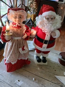VTG Telco 24” Motion-ettes Animated Santa & Mrs. Clause Christmas Display Figure - Picture 1 of 4