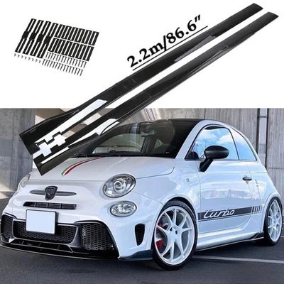86.6''2.2M Side Skirt Extension /Spoiler Rocker Panels Lip For Fiat Abarth 500 Foto 1 de 4