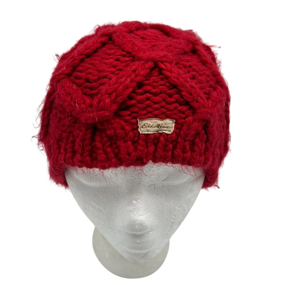 Gorro Eddie Bauer Para Hombres Tejido Talla Única Rojo Tejido con Cable Gorro Acrílico Foto 1 de 4